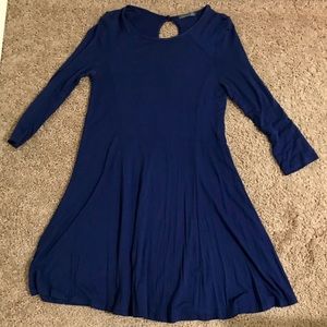 Indigo Blue 3/4 sleeve t-shirt dress